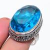 Natural Swiss Blue Topaz Gemstone 925 Sterling Silver Jewelry Ring Size 9 S3t51