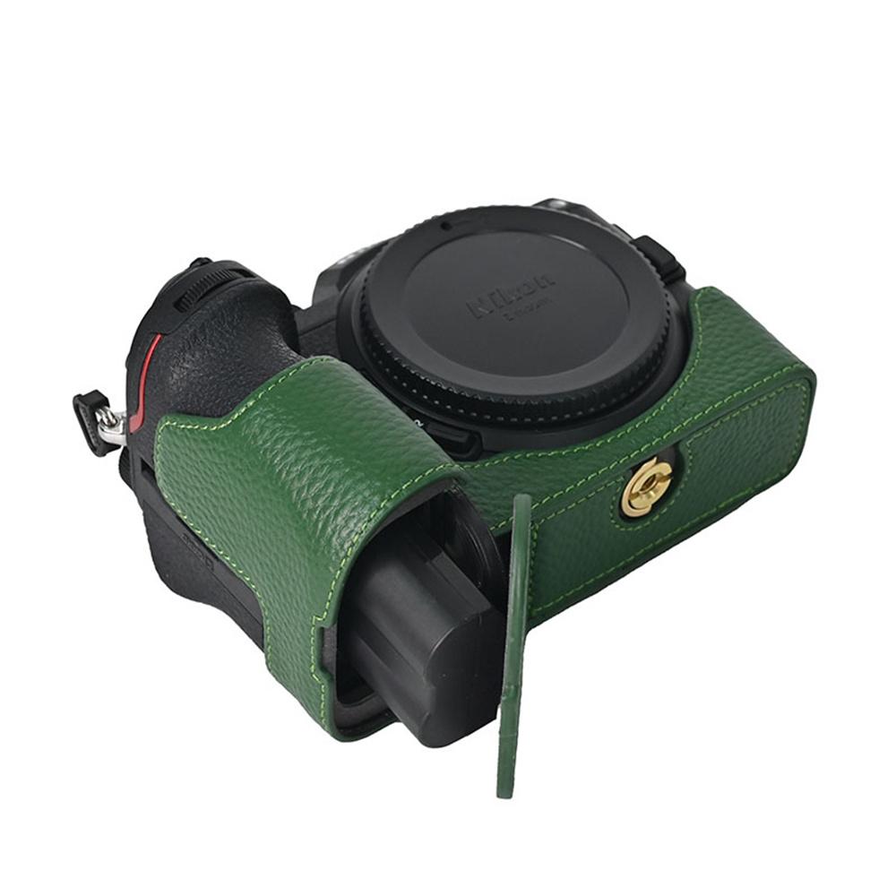 Echte Leder Halbe Kameratasche für Nikon Z6III Z6II Z7II Z5 Z50II ZF Zf Akkufach Kamera Körperabdeckung