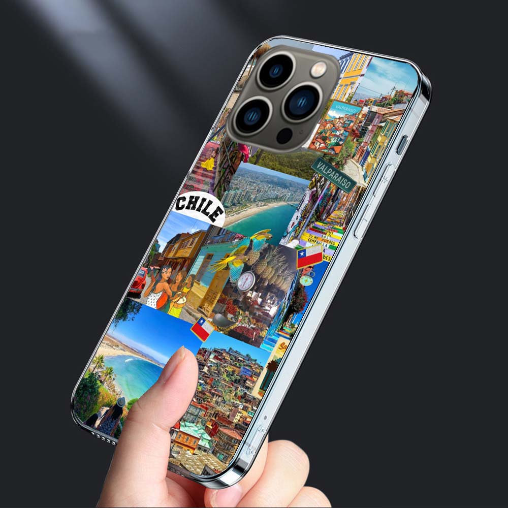 

Чилийский городской пейзаж Арт Чехол для телефона Для Iphone 16E 15 Pro 14 Plus 17E 16 17 Pro Max Air 11 12 13 Mini Ударопрочный Capa Милый iPhone 16 Pro Max