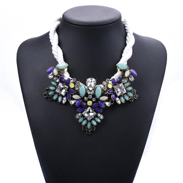 

Роскошное, супер сверкающее хрустальное бриллиантовое драгоценное короткое жемчужное ожерелье на ключицу, преувеличенная женская мода синий