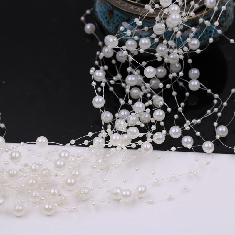 Faux Pearl Fringe Chain Artificial Pearls String DIY Handmade Jewelry Accessories Bridal Hair Accessories Bouquet Decor