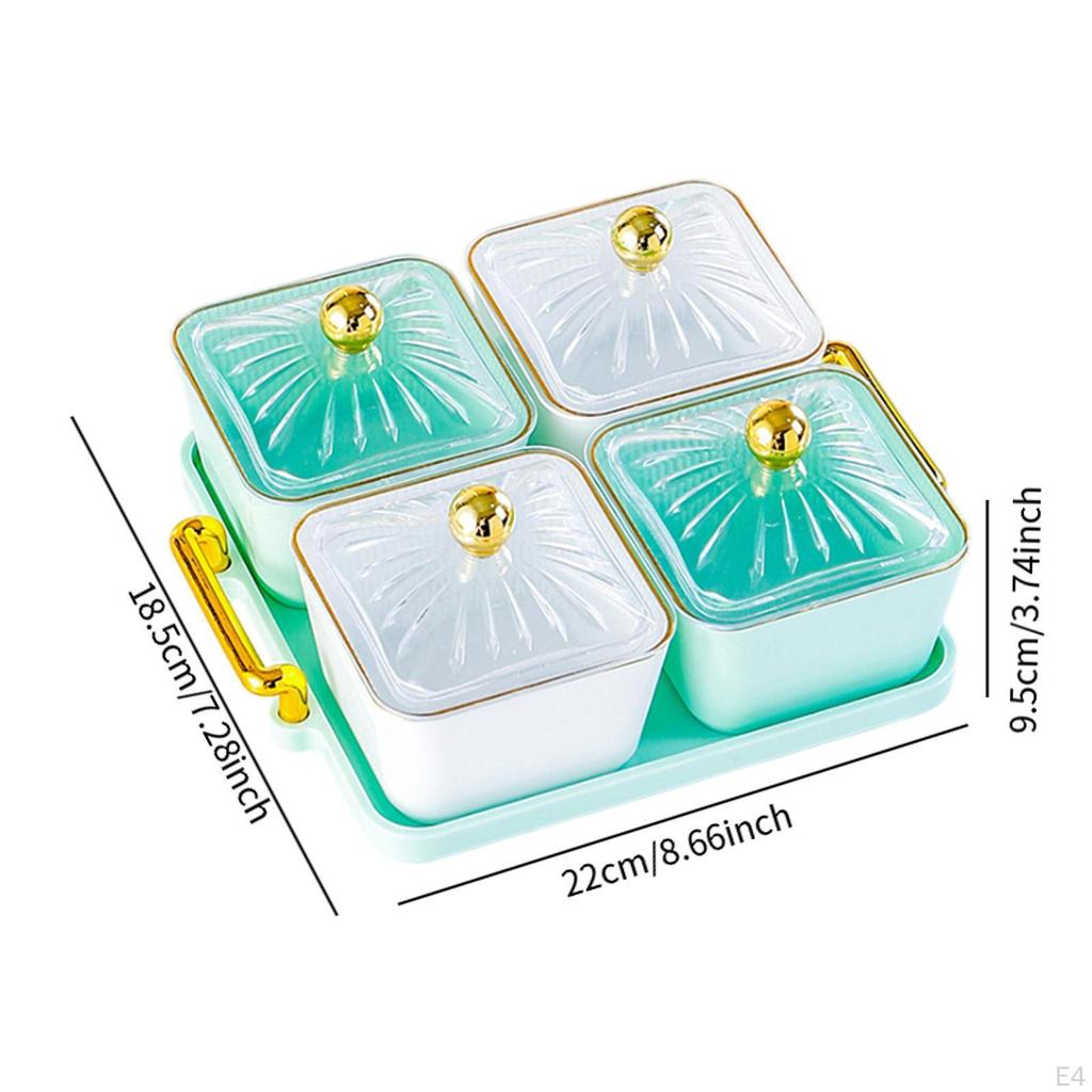 Divided Serving Dishes Appetizer Tray with Cover and Handle Creative Food Storage Dried