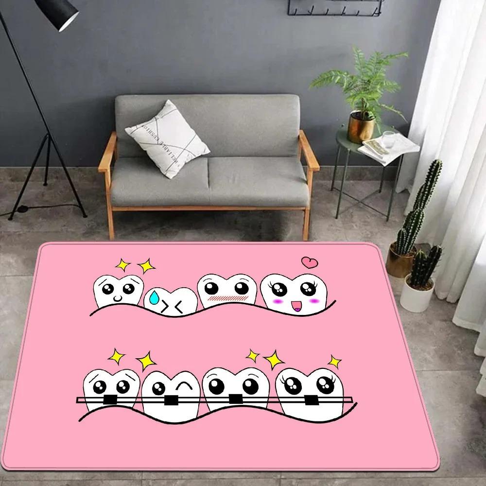 Cute Cartoon Tooth Welcome Doormat Non Slip Dental Office Living Room Decoration Washable Bedroom Kitchen Rug Home Decor Mat