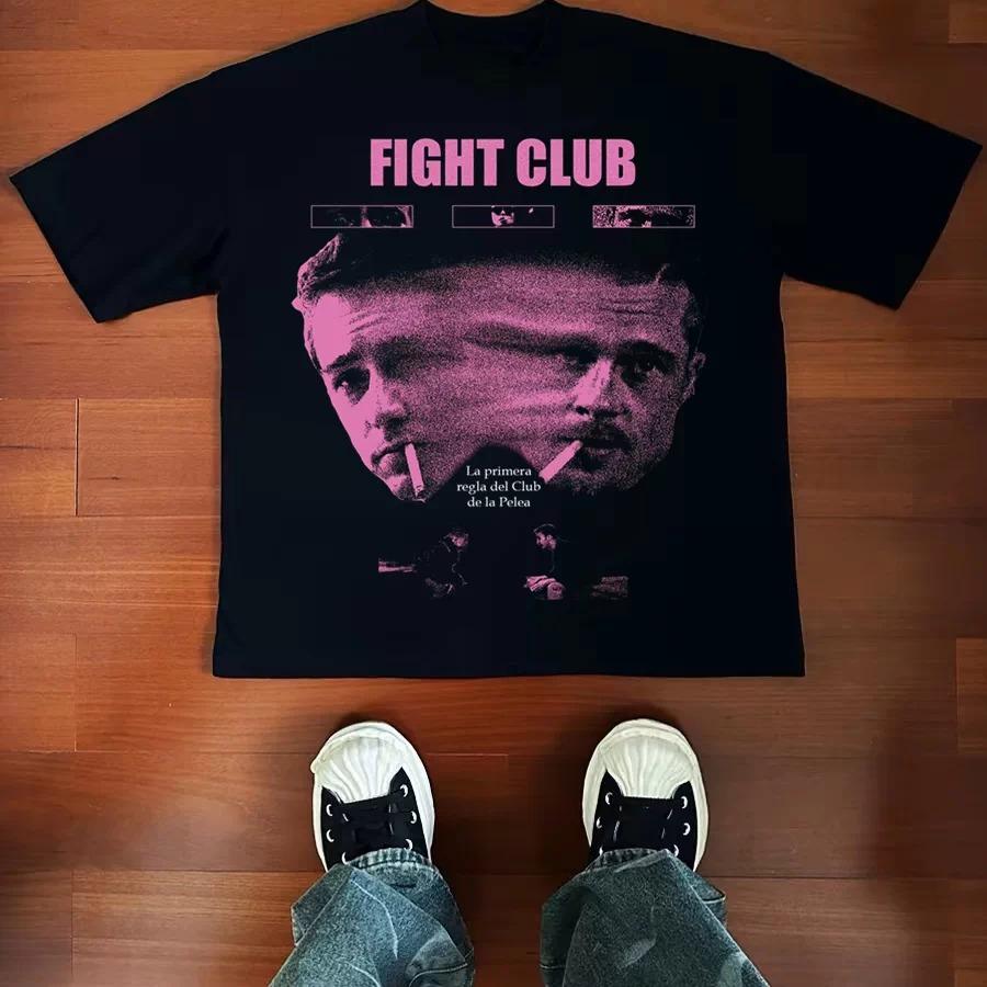 Fight Club David Fincher 1999 Movie Brad Pitt Graphic Tshirt Cotton Unisex Unisex Streetwear Tee