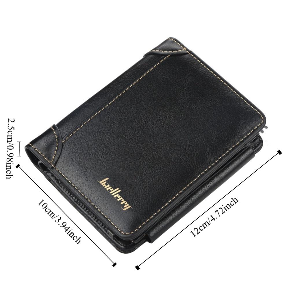 Purse Business Clutch Bag Zipper ID Card Holder Simple Men PU Wallet Unisex