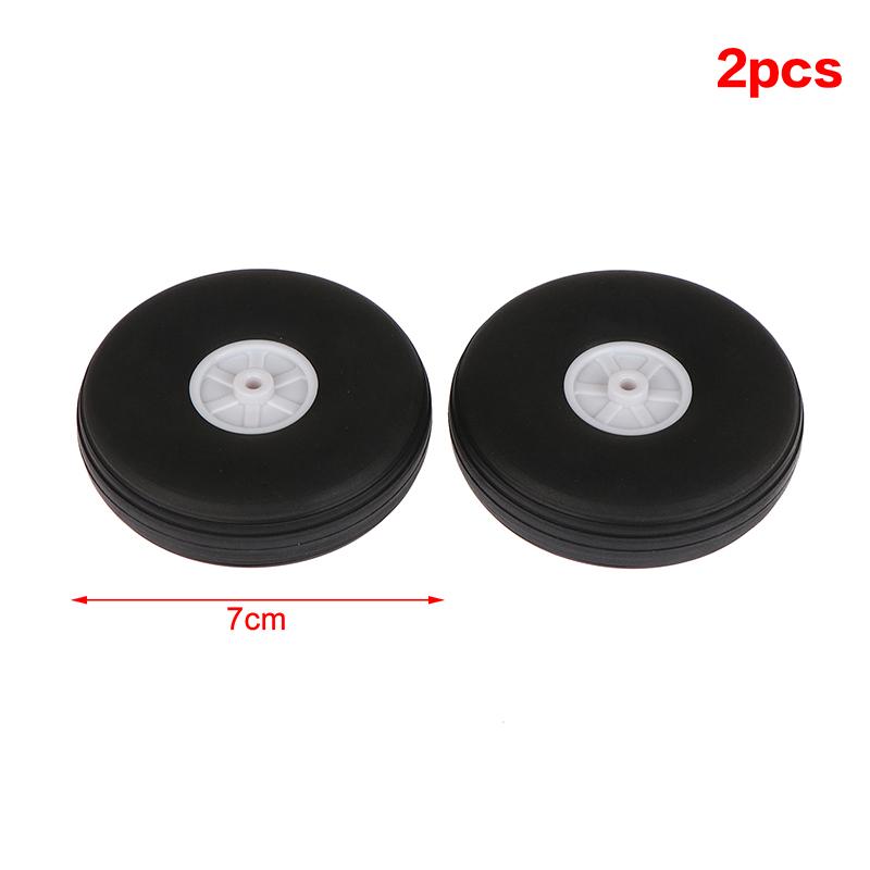 2Pcs High Elastic PU Rubber Wheel Diameter 1/1.25/1.5/1.75/2/2.25/2.5/2.75 Inch For RC Fixed-Wing Airplane Model DIY Tires
