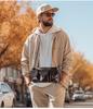 Men's Top Layer Cowhide Multi-Pocket Waist & Crossbody Bag - High-End Oil Wax Leather Retro Style