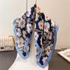 Floral Print Pastoral Silk Scarf, Elegant Shawl, Versatile Neck Tie Small Square Scarf, Headscarf for Women