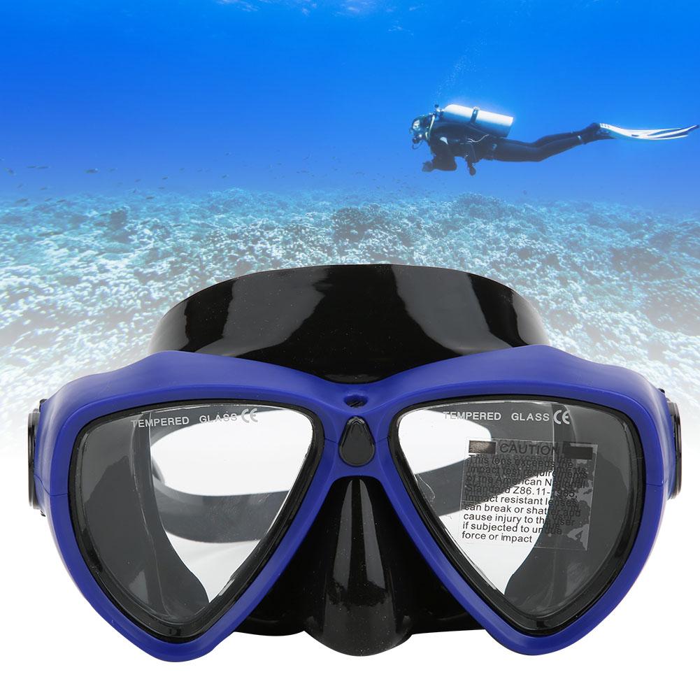 Adult Diving Goggles Swimming Scuba Snorkel Equipment Anti Fog Underwater Glasses(Blue )
