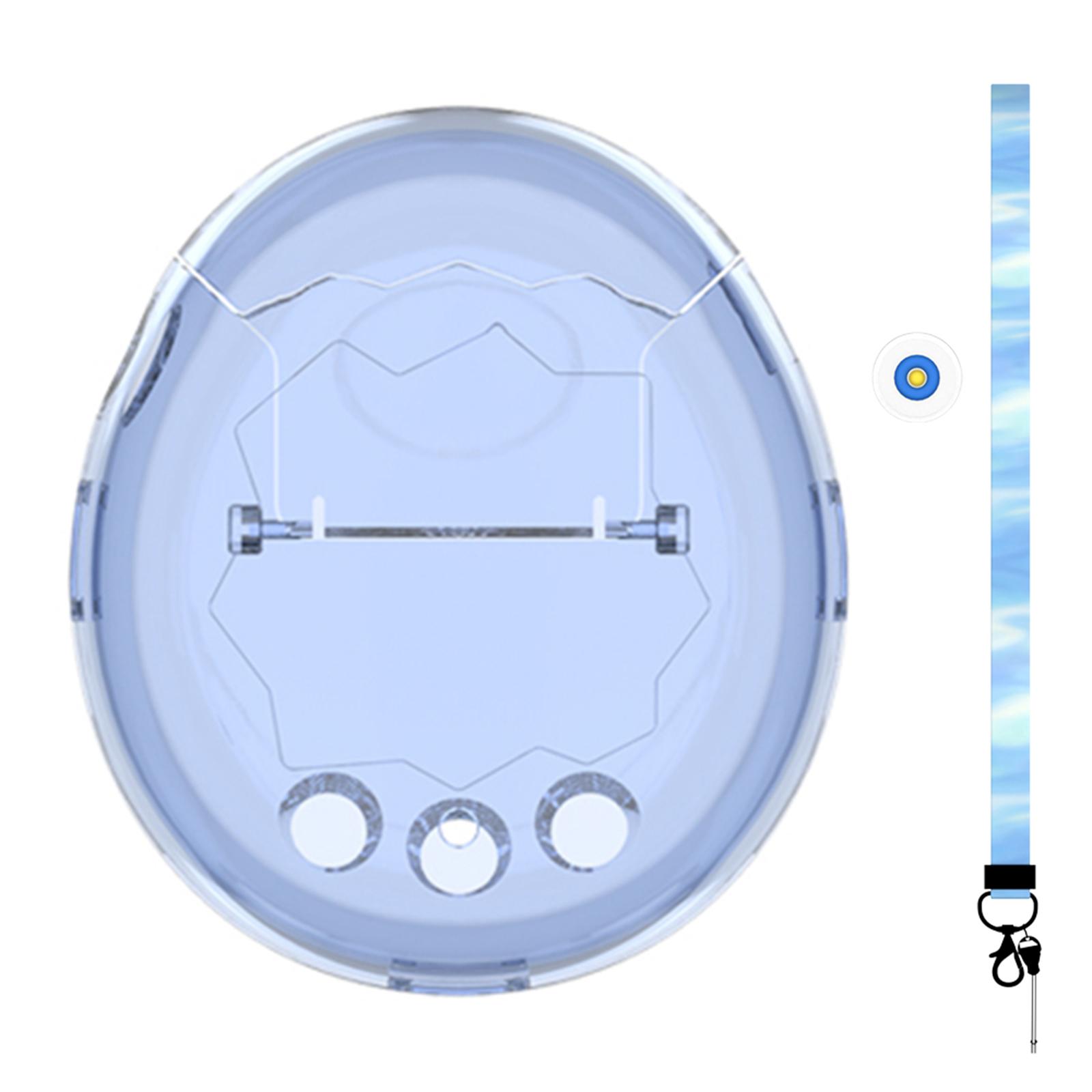 

Protective Cover for Tamagotchi Paradise Electronic Pet Accessories Transparent Display Box with Lanyard Scratch-Resistant светло-синий