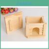 Hamster Wooden House Luxury Villa For Small Pets With Natural Wood Finish