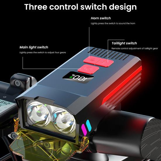 Bicycle Headlight Tail Light Waterproof High Lumens Type-C Rechargeable Universal MTB Road Mountain Bike Night Riding Safety Warning Front Rear Lamp