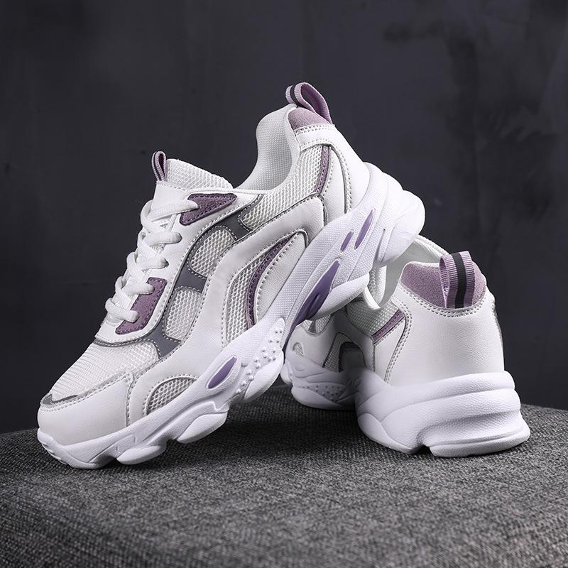 Nové dámské boty Malé bílé boty Módní trend Street Všestranné Dad shoes Prodyšná síťovina Ležérní boty