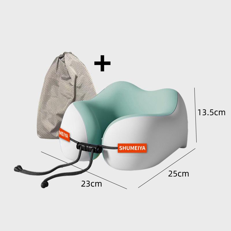 Reise Massage Memory Baumwolle U-förmiges Kissen Weich Tragbar Aufbewahrung Nackenstütze Schutz Waschbar Flugzeugkissen Wirbelsäulenpflege