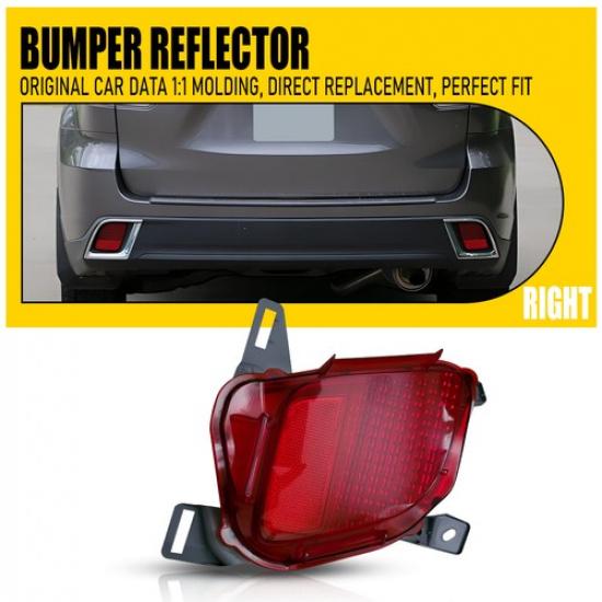 Bumper Reflector For 2014-19 Toyota Highlander Rear Passenger Side 814800E020 EV