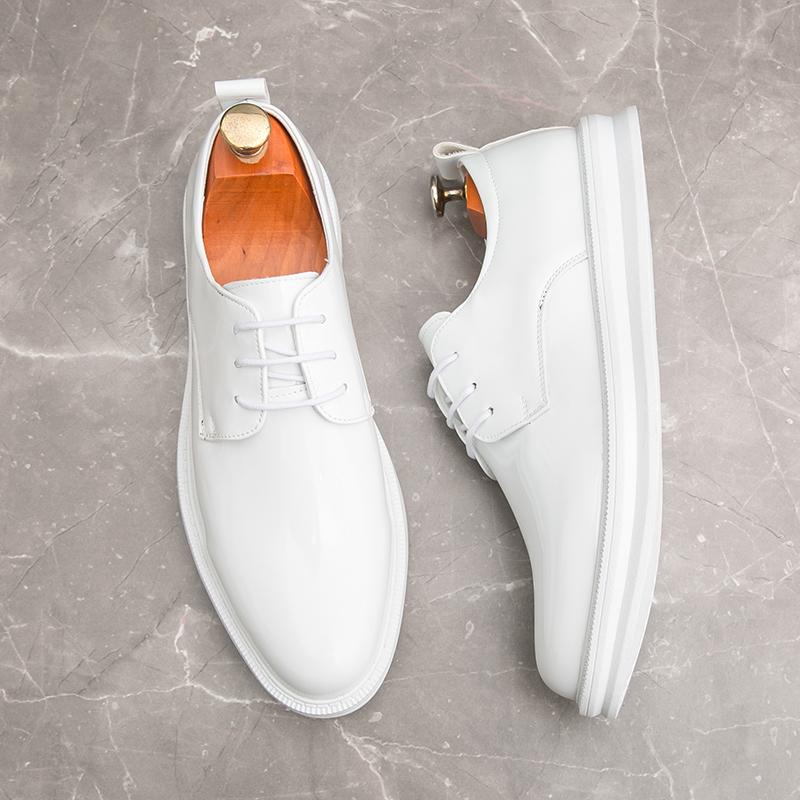 Rochie de mireasa Pantofi albi Pantofi barbati din piele business pantofi de lux din piele lacuita pentru barbati pantofi clasici cu siret de petrecere eleganta
