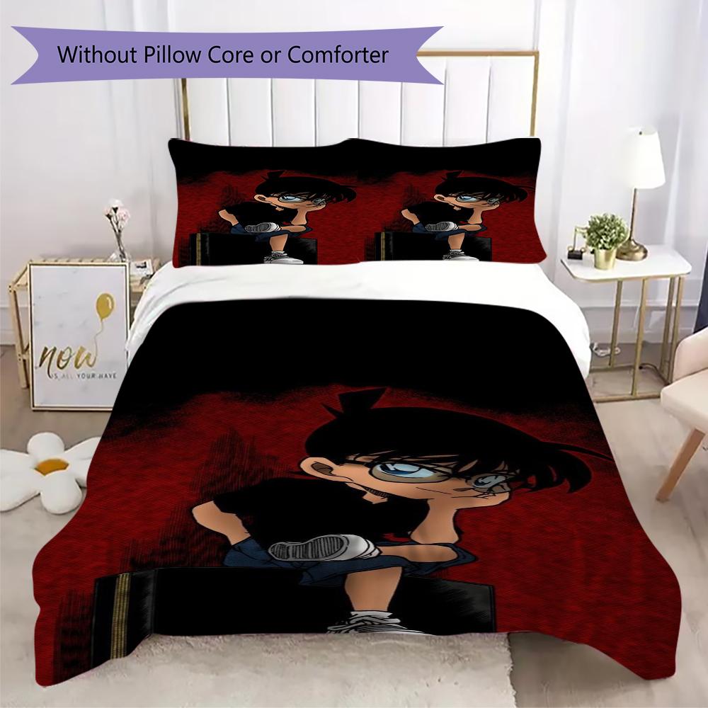 Detective Conan Anime Mystery Adventure Threepiece Set 1 Duvet Cover 2 Pillowcase Without Core Without Core Bedding Set