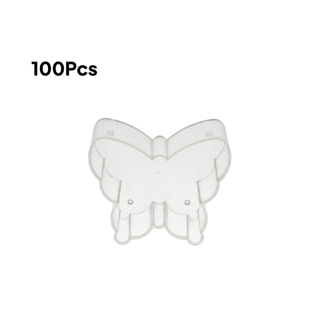 100 Pcs DIY Candle Making Mold Circular Butterfly Love Shape Clear Tealight Holder Plastic Wax Cups for Birthday Home Aromatic