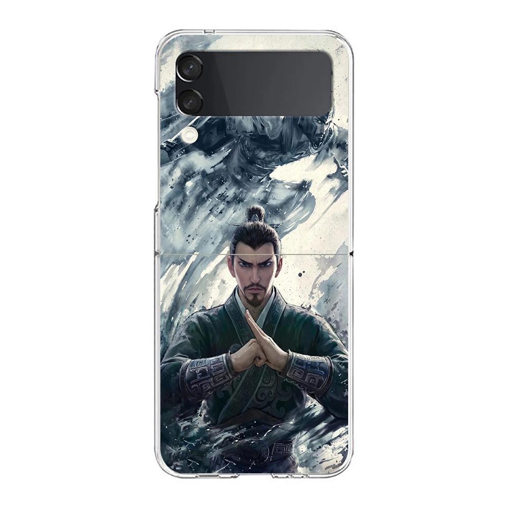 Phone Cover For Samsung Galaxy Z Flip 6 5 4 Case Transparent For Samsung Z Flip 3 Hard PC Foldable Shell Cartoon Nezha Capas Bag