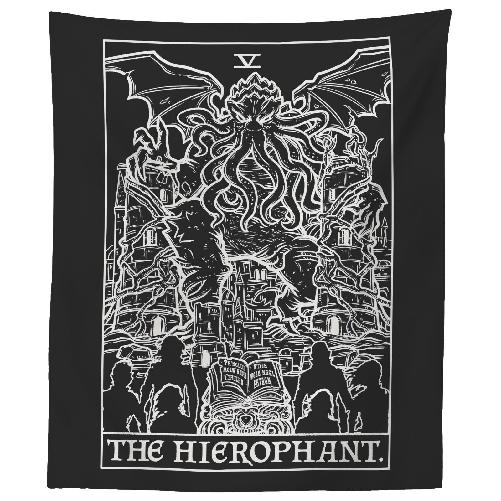 The Hierophant Tapestry Tarot Card of Cthulhu 75x100 чёрный