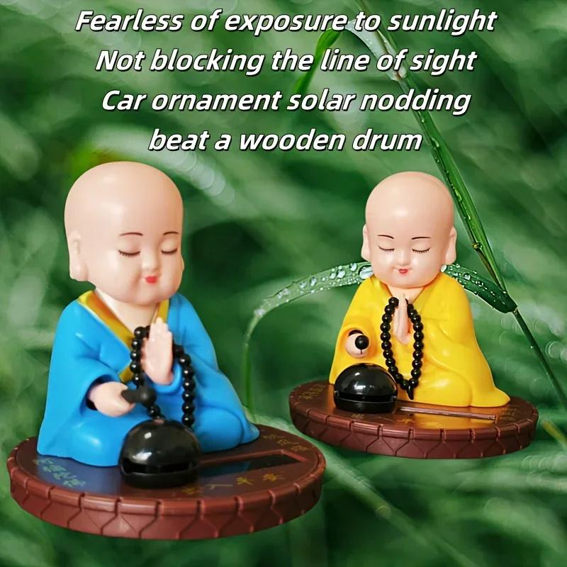 1pc Solar Powered Little Monk Car Accessories, Car Shaking Little Monk Car Interior Accessories, Toy Accessories