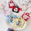 Korean Ballet Style Ribbon Hollow Badge Holder Transparent Round Pin Display Case for Ita Bag Cute Keychain Charm for Students