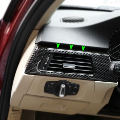 Carbon Fiber Car Interior Left Driver Side Air Conditioning Outlet Vent Cover Sticker Trim For BMW 3 Series E90 E92 E93