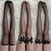 Svart Hvit Sexy Overknee Lange Sokker Kvinner Søte Jenter Lolita Sløyfe Lårhøye Fiskenettstrømper Gotisk Punk Blonder Nett Legging