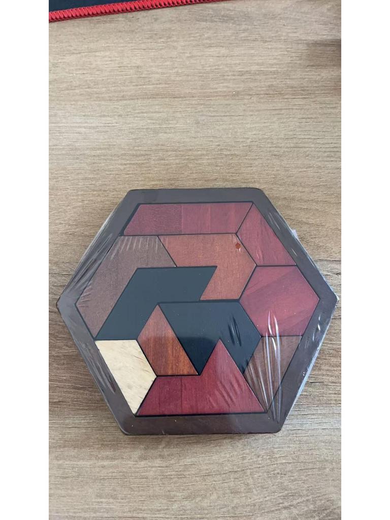 Hexagonal Wooden Geometric Puzzle Blocks for Kids 