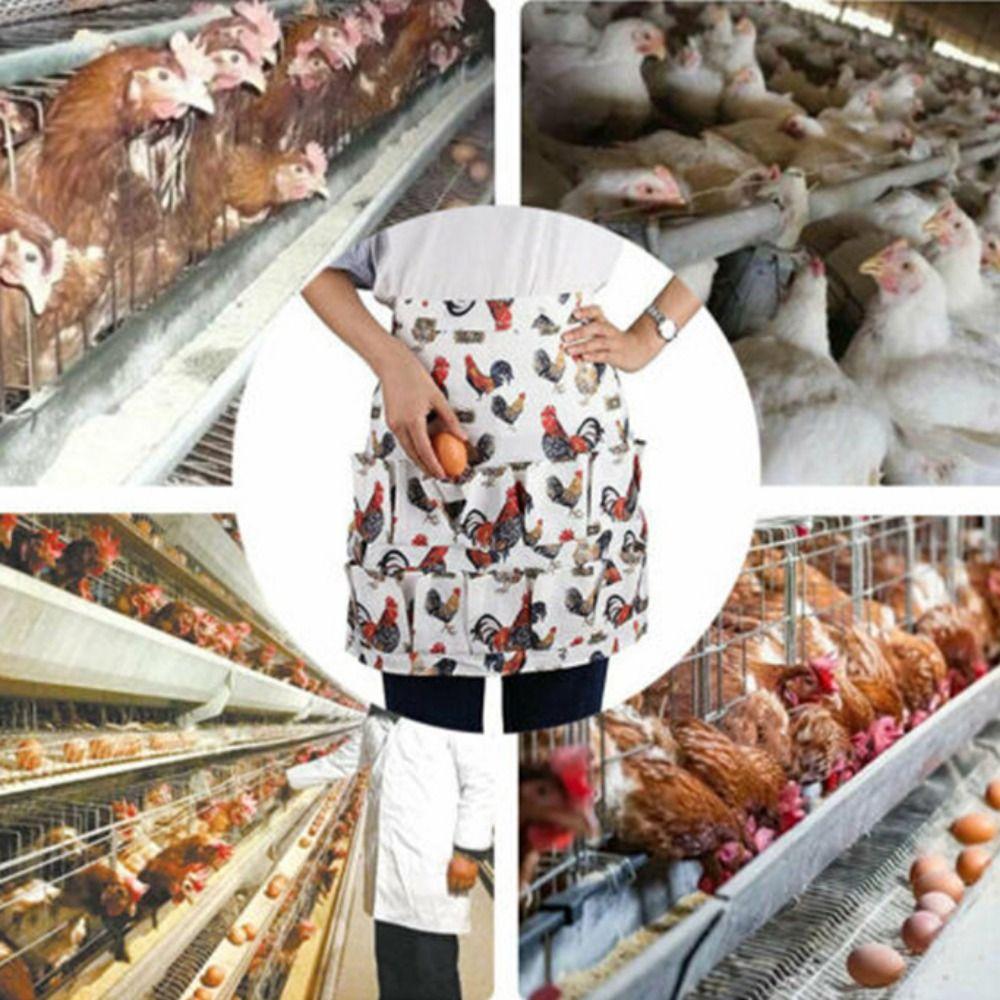 Chicken Pattern Chicken Farm Work Aprons Cloth Egg Collecting Harvest Apron  Kitchen