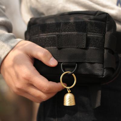 Campana de oso de latón macizo, equipo de senderismo, sonido claro y fuerte, campana colgante de emergencia portátil ligera, accesorios de Camping