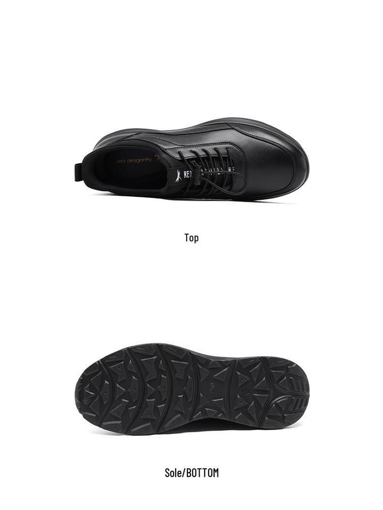 Red Dragonfly Men's Genuine Leather Anti-Slip Waterproof Casual Shoes