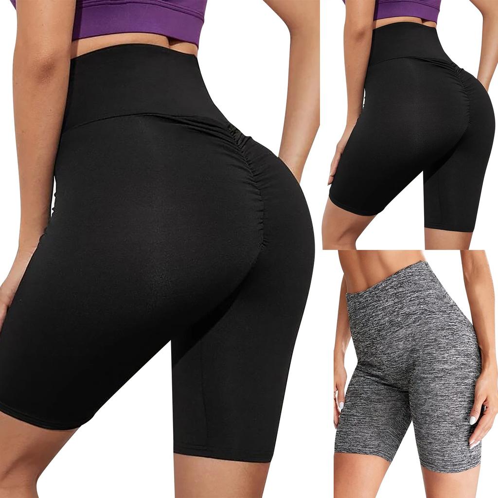 Damen Farbe Hüftlift Fitness Sport Laufen Leggings Yoga Hosen Shorts