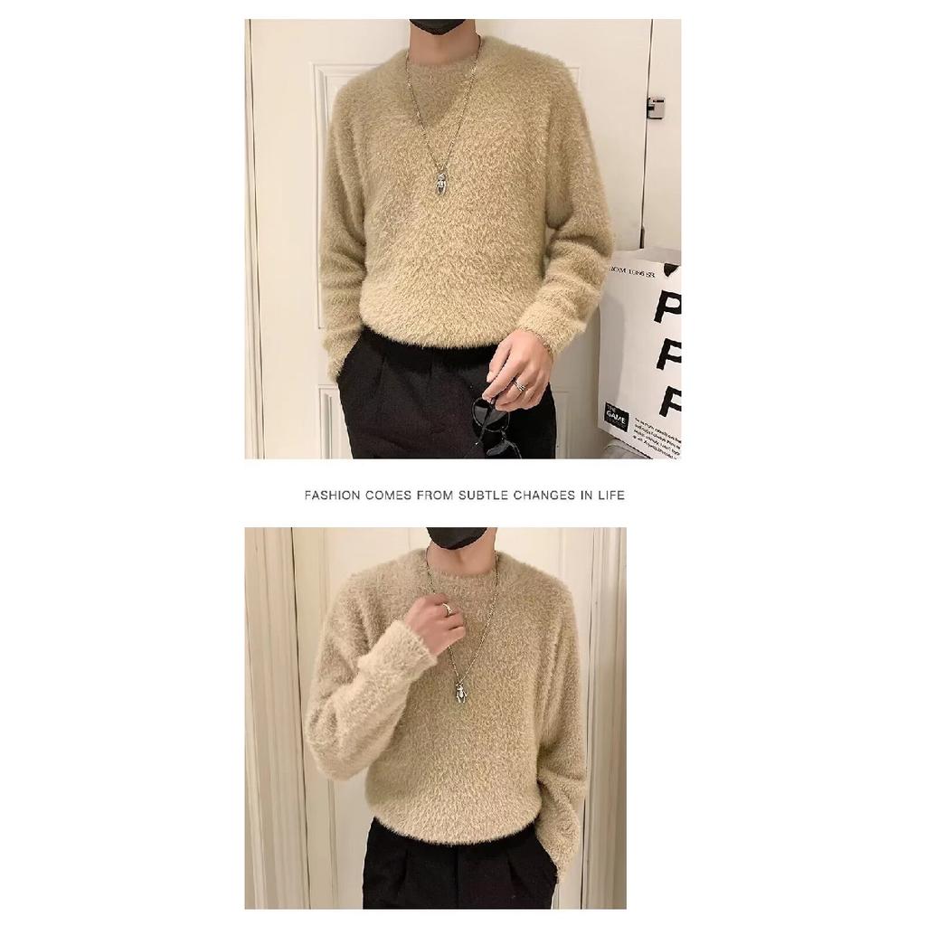 Spring 2024 Men's Sweater Patchwork Assorted Colors Skin-Friendly Fabric Fashion Versatile Top Casual Long-Sleeved Bottoming Shirt
