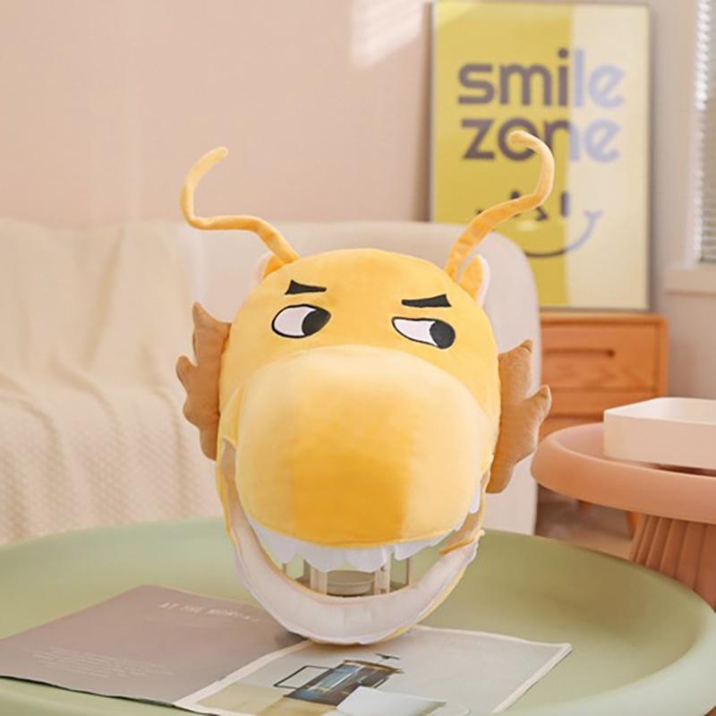 Wholesale Golden Dragon Head Hat For Photography Props And Performance Cartoon Style Plush Hat Year Mascot)