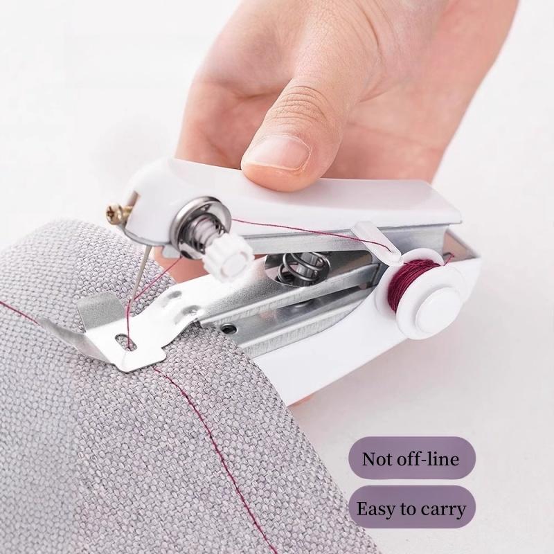 

Portable Mini Sewing Machine, Handheld Manual Easy Sewing, Small Home Tailoring Machine, White, 1pc Sewing machine