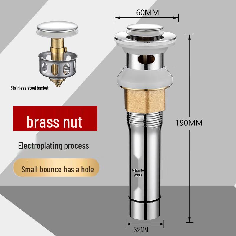 Mawos Kitchen Stainless Steel Pop-up Basin Drain Pipe