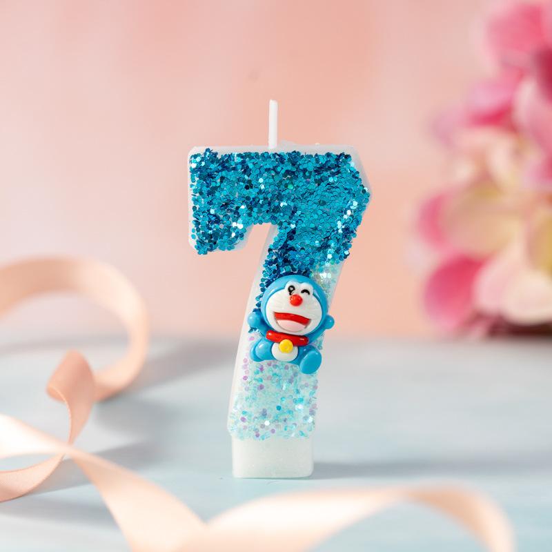 Creative New Product Cute Digital Birthday Party Cake Candle 0-9 Cartoon Plug-in Decorative Crafts