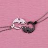 [Schicksal.] Couple's Accessories Cat Pendant Matching Cat Animal Puzzle Pair Necklace Pair Jewelry Set Puzzle Piece Gift for Men and Women Birthday