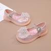 Girls' small leather shoes2026Spring and Autumn New Soft-Sole Rhinestone Princess Shoes for Little Girls, Soft-Soled Baby Shoes
