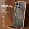 For Motorola Moto G86 5G Phone Case Carbon Fiber Textured Electroplated TPU Back Cover