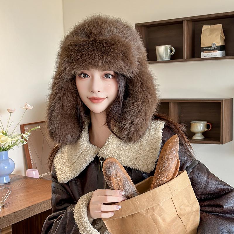 New Autumn and Winter Men's Lei Feng Hat Thickened Cold-proof Plush Warm Ear Protection Plus Velvet Outdoor Travel Women's Hat
