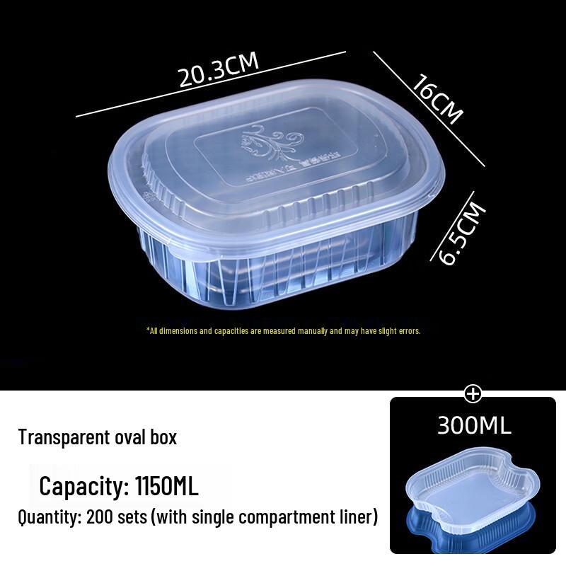 Handun Disposable Double-Layer Compartment Takeaway Boxes