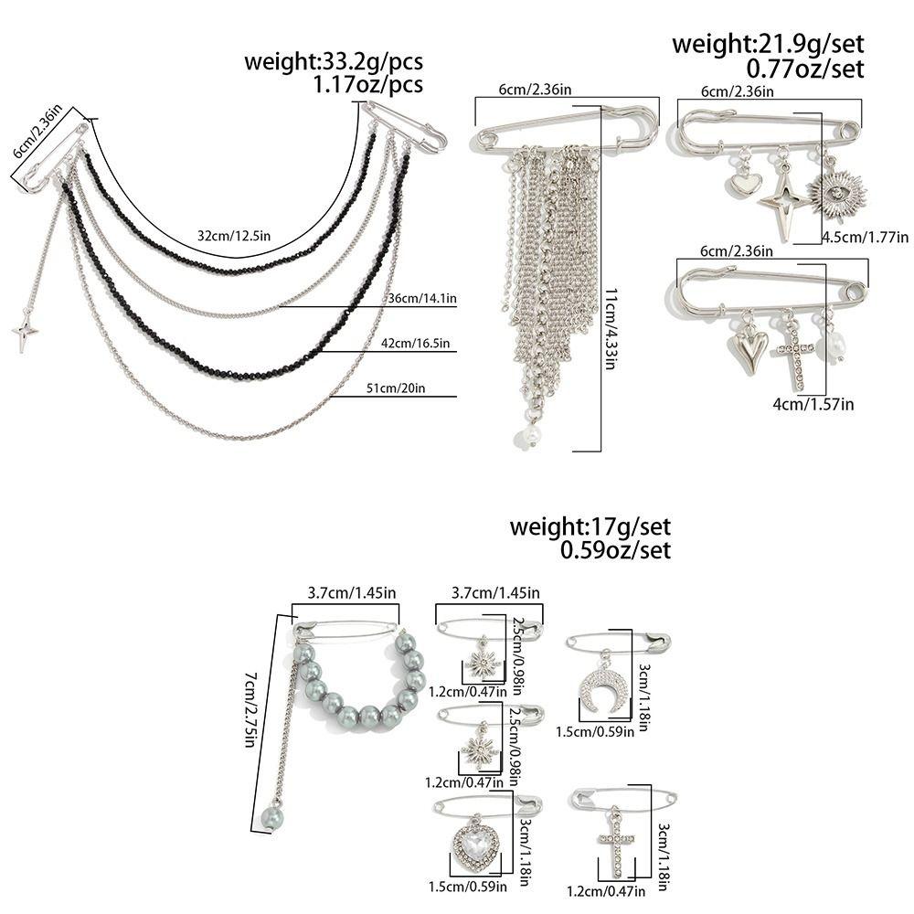 Heart Pants Chain Pin Minimalist Style Trouser Fastener Tassel Chain Brooch  Jewelry Accessories