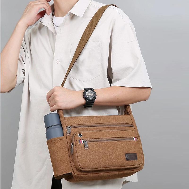 New Tool Kit Industrial Work Bag Wear-resistant Construction Site Shoulder Bag Messenger Bag Large-capacity Multi-Compartment Travel Bag Canvas Bag