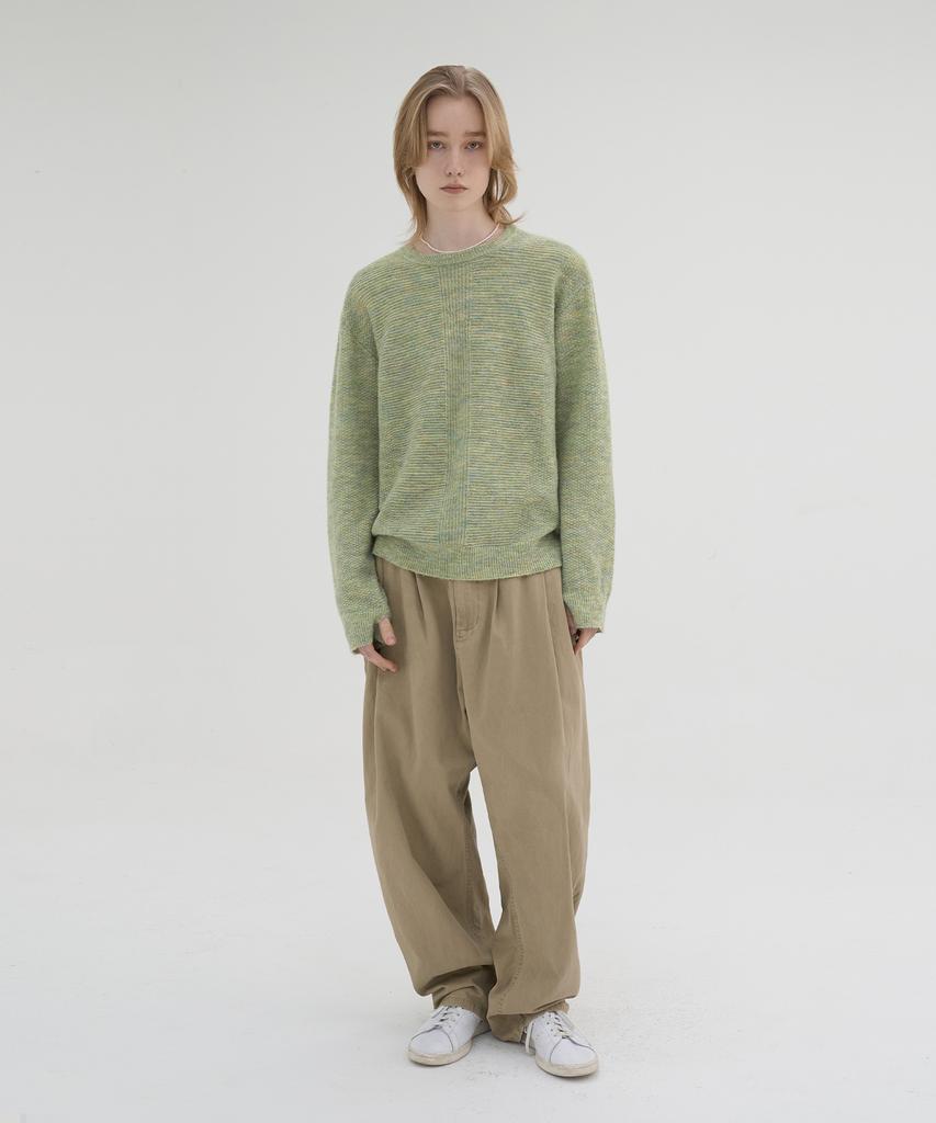 KNOUUN Hairy Melange Knit (Forest Green)
