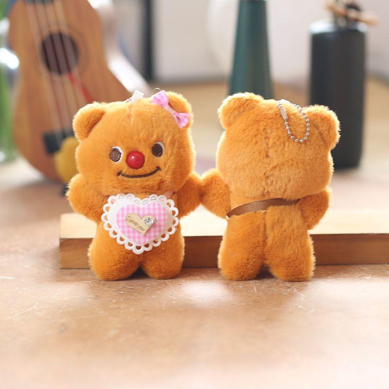 Cute Butter Bear Pendant Plush Toy Doll Cartoon Schoolbag Hanging Decoration Keychain Rag Doll Doll