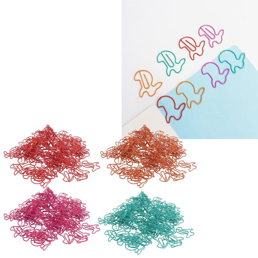 100pcs Paper Clips Prevent Slip Cute Rabbit Shaped Decorative Bookmark Metal Paperclips for School O
