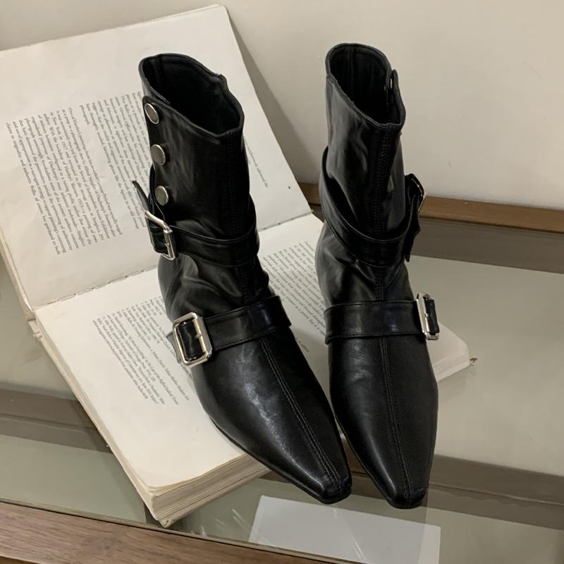 

Women s Boots Pointed Toe Fashion Heeled Shoes Luxury Winter Ankle Boots Designer Elegant Dress Sexy Party Woman Booties 42