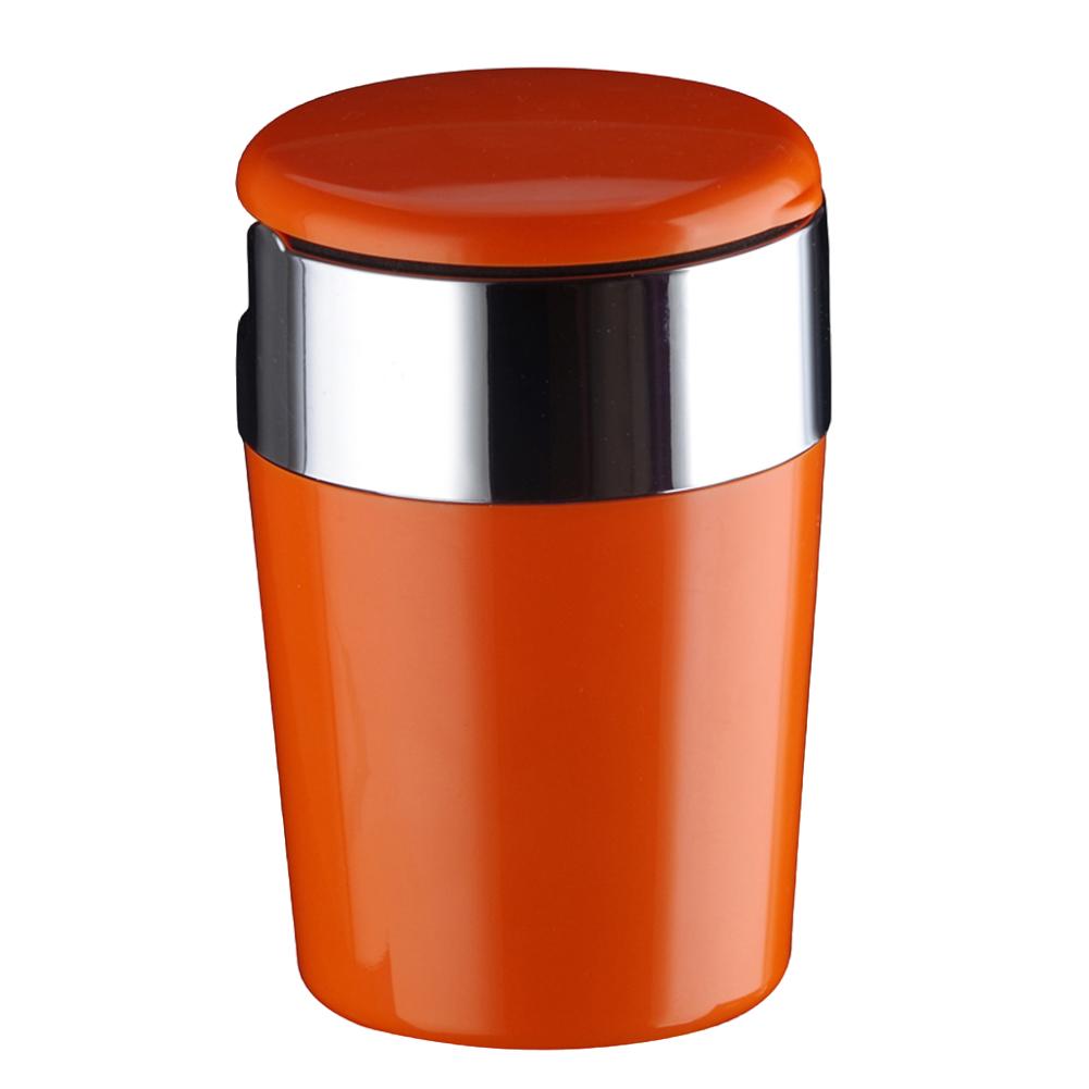 Car Ashtray with Lid Cigarette Ashtray with LED Light Mini Car Trash Can Smell Proof with Double Smoke Hole for Outdoor Travel